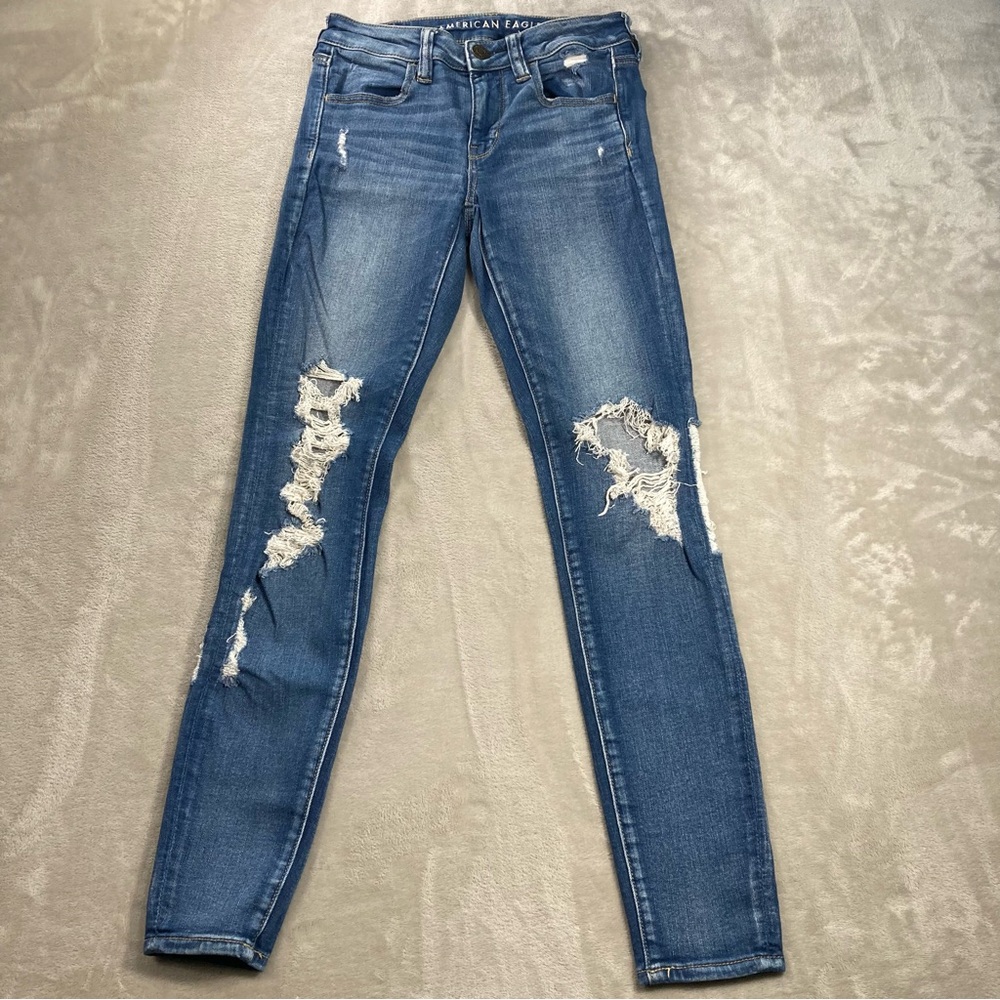 American Eagle Distressed Next Level Stretch Jegging Women's Sz 2